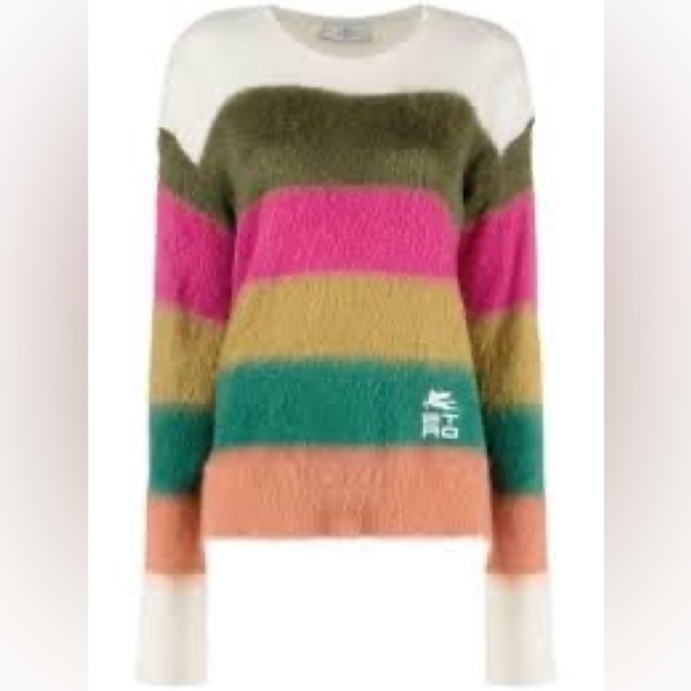 NWT NEVER WORN Etro Striped Mohair Crewneck Sweater (Size M/ IT 44)